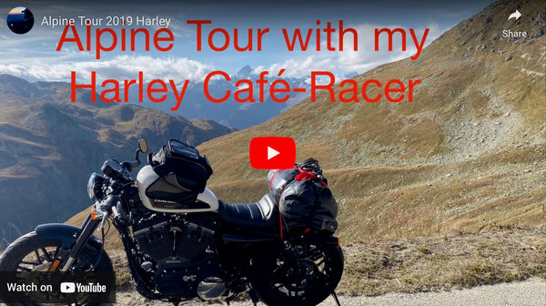 Alpine Tour avec mon Harley café-racer